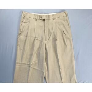 Tulliano Vintage Pleated Silk Casual Dress Pants. Herringbone, Men's M, 34X29.5